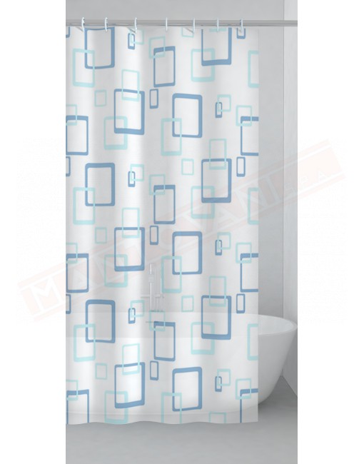 Gedy G.Tablet tenda doccia in peva color azzurro con disegni cm 120 altezza 200 spessore 0,143