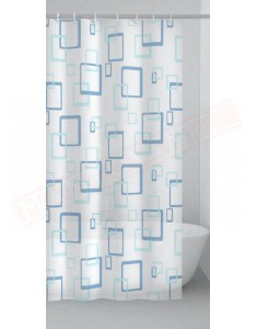 Gedy G.Tablet tenda doccia in peva color azzurro con disegni cm 180 altezza 200 spessore 0,143