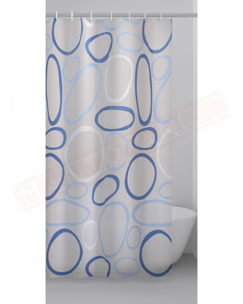 Gedy G.Ciotoli tenda doccia in peva color azzurro con disegni cm 180 altezza 200 spessore 0,143