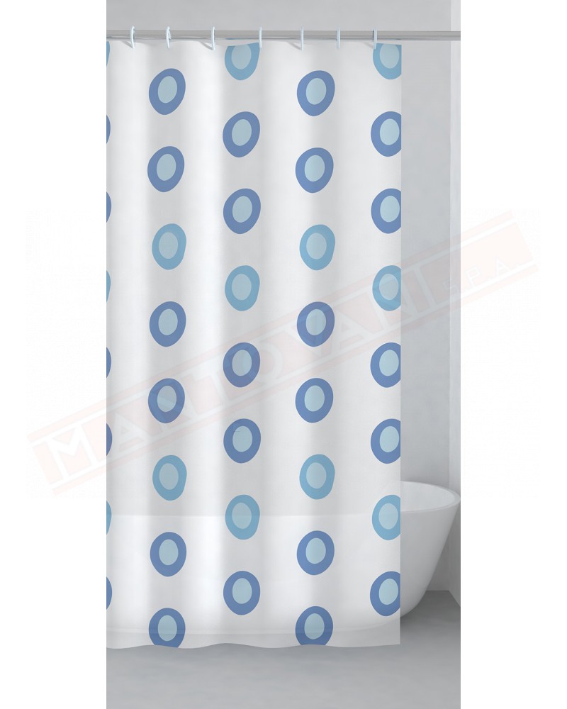 Gedy G. Oblo' tenda doccia in peva color azzurro con disegni cm 180 altezza 200 spessore 0,143