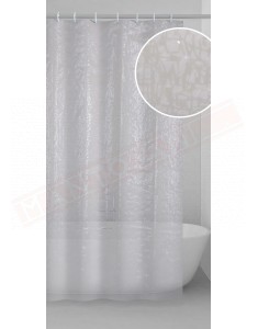Gedy G.Vetro tenda doccia in peva color bianco con decoro in 3D cm 180 altezza 200 spessore 0,15
