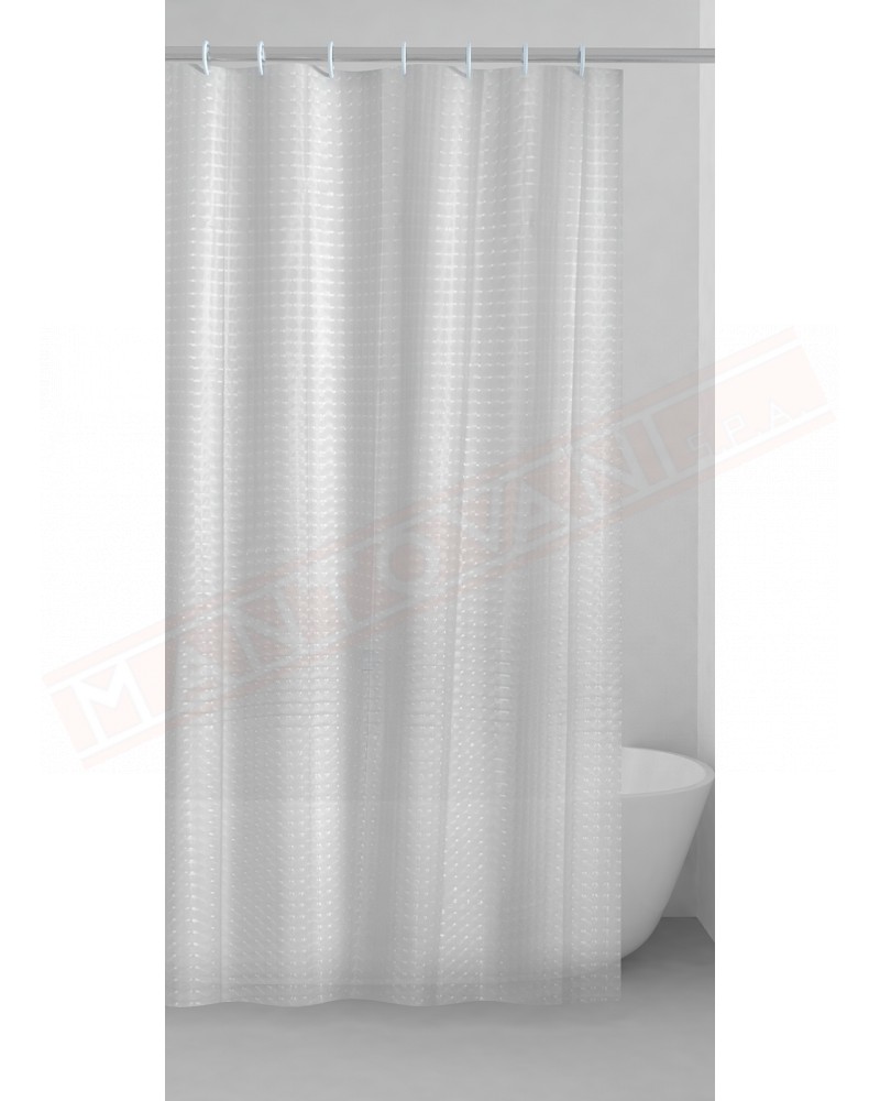 Gedy G.Ice tenda doccia in peva color bianco con decoro in 3D cm 180 altezza 200 spessore 0,15