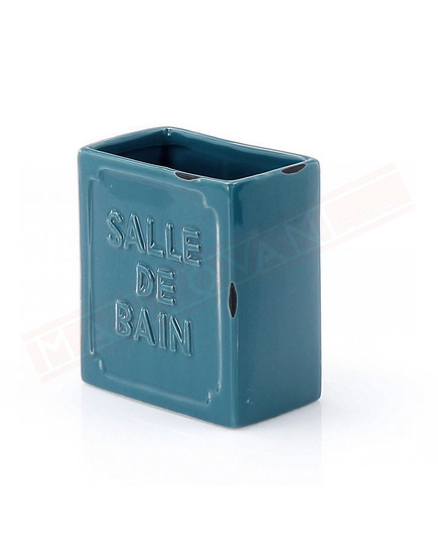 Gedy G. Vivienne portaspazzolini in ceramica blu misure art 9,5x6x10,5