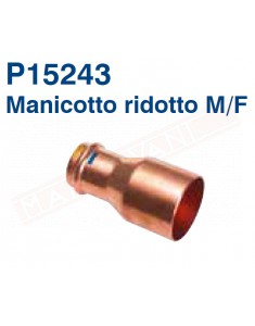 IBP >B< ONE manicotto ridotto MF 54 35 a pressare per acqua e gas pet tubo a rotolo e in barra a norma UNI EN-1057 profilo B, V