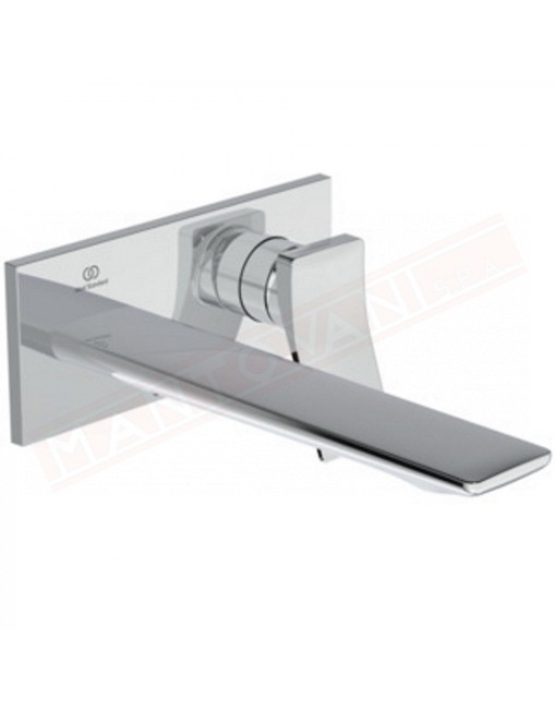 Check rubinetto lavabo da muro cromato Ideal Standard sporgenza 220 mm da completare con parte incasso A1313NU