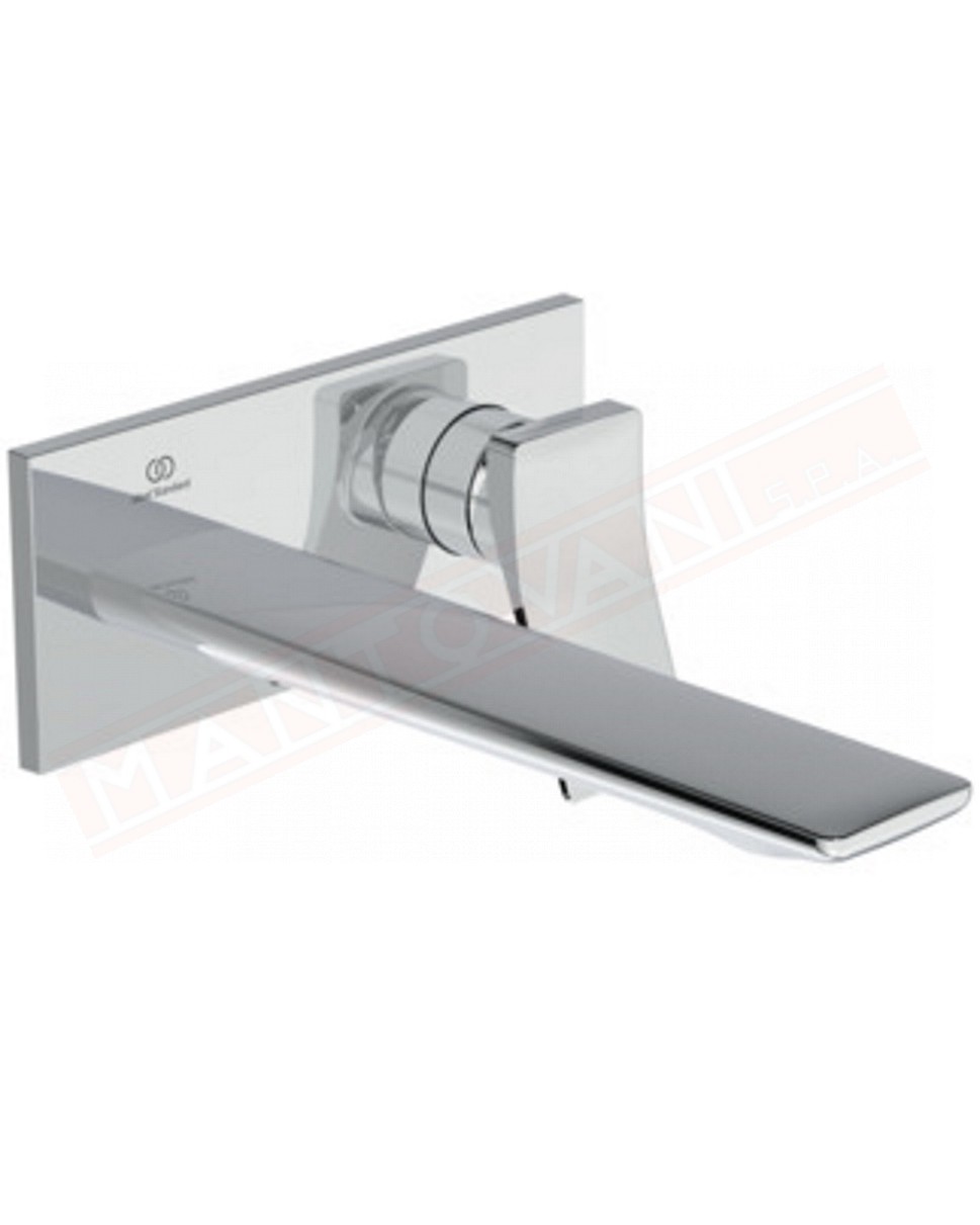 Check rubinetto lavabo da muro cromato Ideal Standard sporgenza 220 mm da completare con parte incasso A1313NU