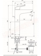 Ideal Standard Ceraflex da lavabo alto per bacinelle miscelatore con saltarello con aereatore portata 5 litri minuto