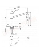 Ideal Standard Ceraflex miscelatore lavello cucina per installazione da appoggio h 171 mm l 222 mm