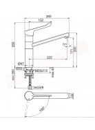 Ideal Standard Ceraflex miscelatore lavello cucina per installazione da appoggio con leva lunga h 171 mm l 222 mm