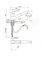 Ideal Standard Ceraflex miscelatore lavello cucina da appoggio con bocca estraibile 1 funzione h 114 mm l 210 mm