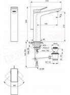 Check rubinetto lavabo da appoggio cromato Ideal Standard sporgenza 150 mm h 215 mm con saltarello e piletta