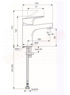Ideal Standard Cerabase miscelatore monocomando da lavabo bocca 106 mm aereatore portata 5 litri min sz scarico
