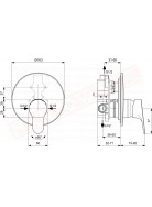 Ideal Standard Cerabase miscelatore monocomando doccia incasso solo parte esterna da completare con incasso a1300nu