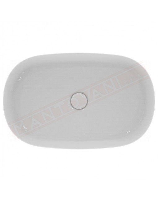 Ideal Standard Ipalyss lavabo da appoggio ovale 60x38 cm senza troppopieno e senza foro rubinetto