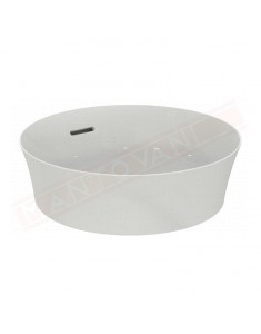 Ideal Standard Ipalyss lavabo da appoggio tondo 40 cm con troppopieno e senza foro rubinetto