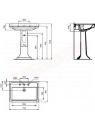 Ideal standard Calla lavabo tre fori da parete 71.5x50 adatto per colonna e222401
