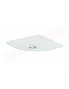 Ideal Standard piatto doccia Connect 2 80x80x4 con un lato curvo in ceramica antiscivolo foro piletta 90 mm non fornita