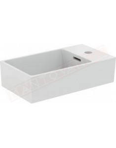 Ideal Standard Extra lavabo da appoggio rettangolare 45x25 cm con troppopieno e con foro rubinetto dx smaltato sotto