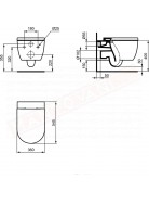 Blend wc sospeso Ideal Standard senza sedile 54.5X36 . Sanitari bagno bianco seta , sanitari opachi
