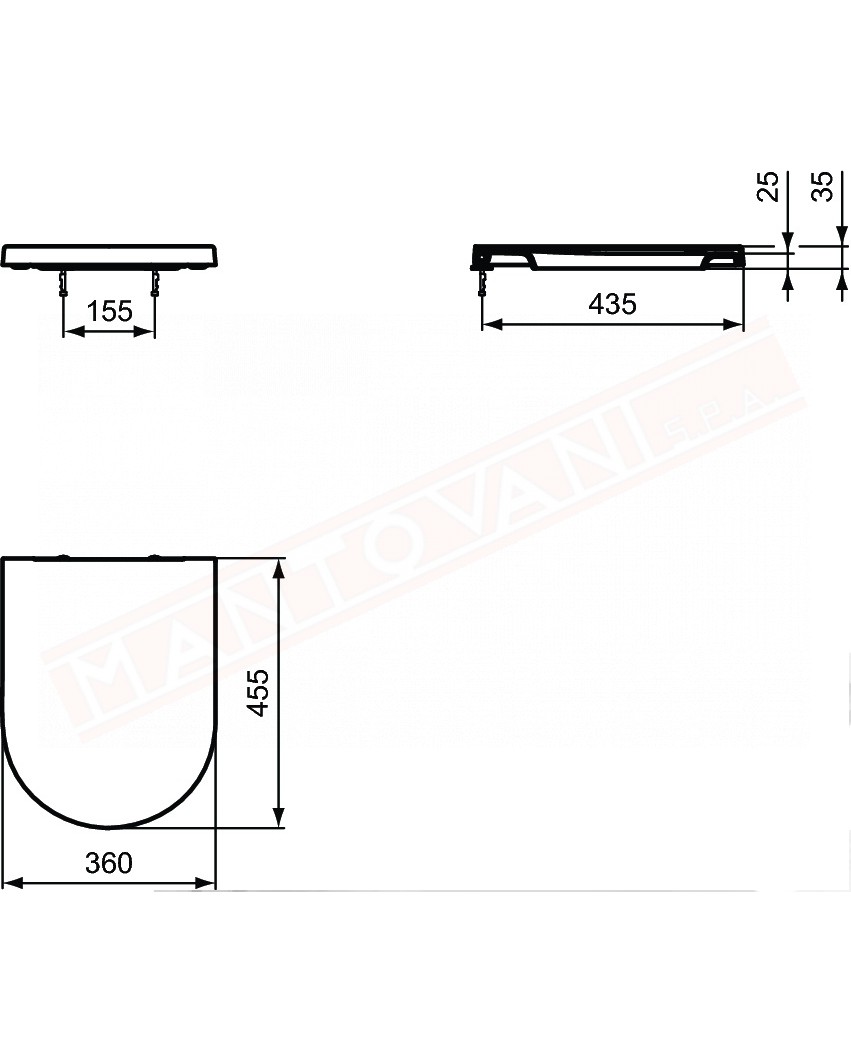 Blend curve sedle cerniere tradizionaliper wc Ideal Standard