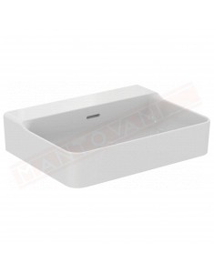 Ideal Standard Conca lavabo bagno da parete 60x45 cm con troppopieno e senza foro rubinetto
