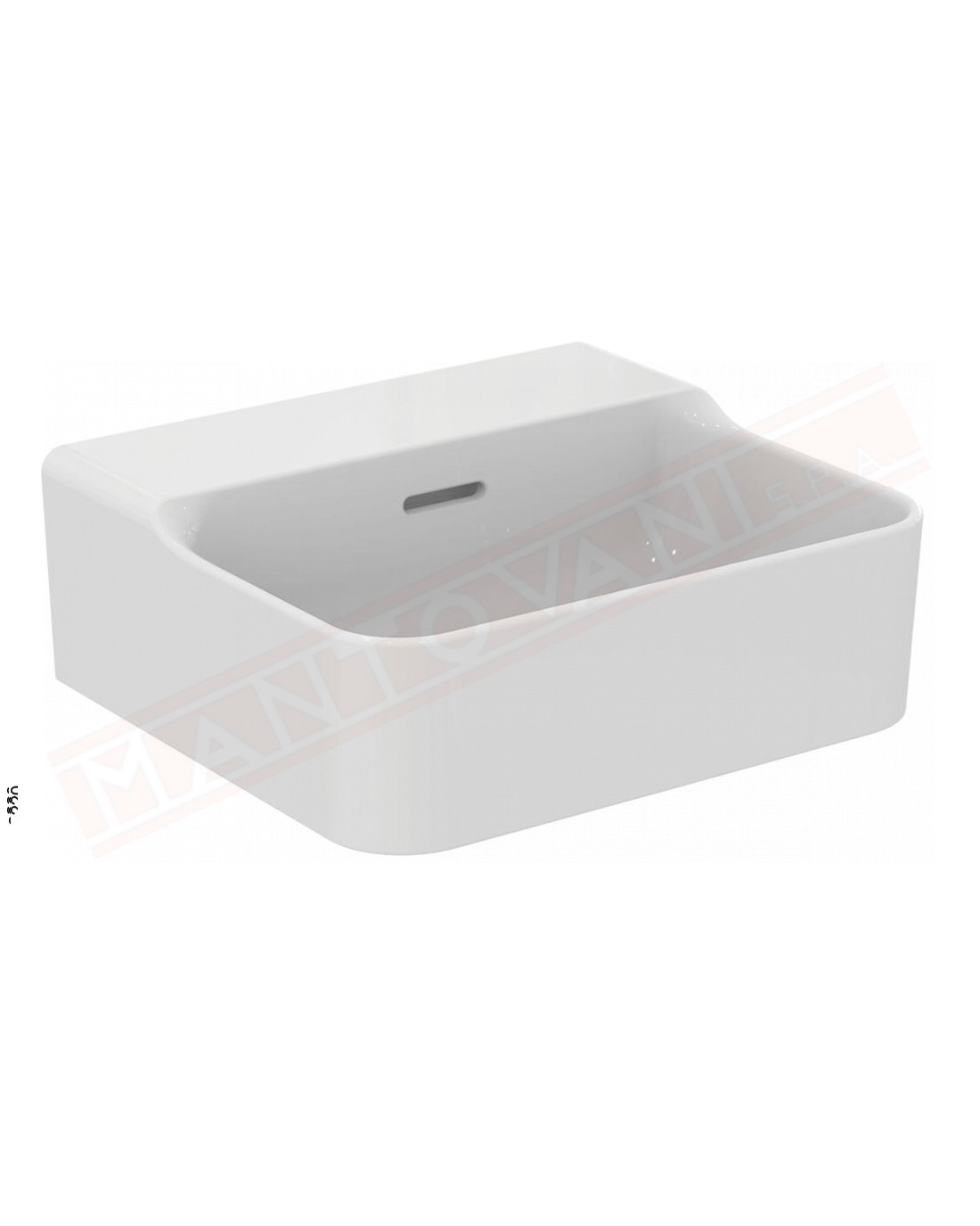 Ideal Standard Conca lavabo bagno da parete 40x35 cm con troppopieno e senza fori rubinetto