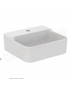Ideal Standard Conca lavabo bagno da appoggio 40x35 cm senza troppopieno e un foro rubinetto lato inferiore rettificato