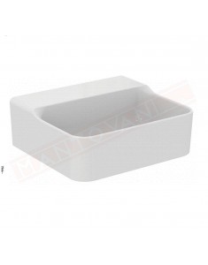 Ideal Standard Conca lavabo bagno da appoggio 40x35 cm senza troppopieno e senza foro rubinetto lato inferiore rettificato