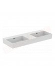 Ideal Standard Extra doppio lavabo da appoggio rettangolare 1200x450 cm con troppopieno e senza foro rubinetto