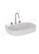 Ideal Standard Linda-x lavabo a parete L cm 60 P cm 50 con tre fori rubinetteria senza foro troppopieno non rettificato