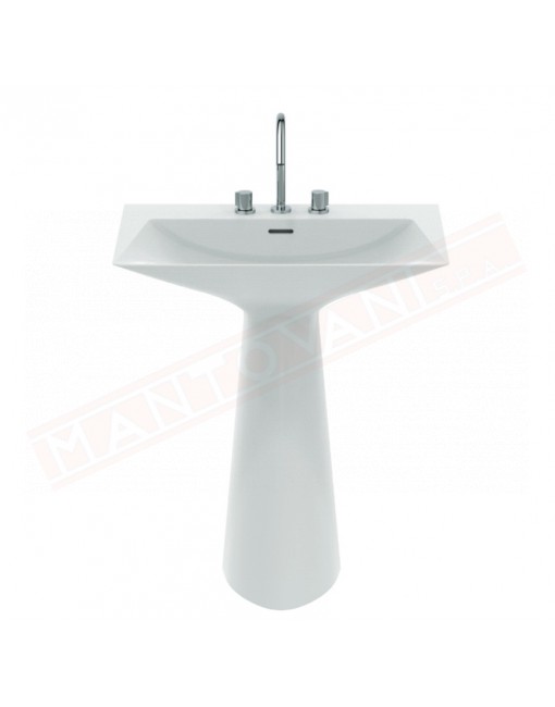 Ideal Standard tipo z lavabo a parete L cm 74 P cm 47 tre fori rubinetteria e foro colato in pezzo unico bianco opaco