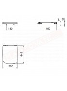 Ideal Standard i.life.A sedile con cerniere in metallo per wc art T452701, T467201,T463101,T452501.T468001,T452301 rallentato