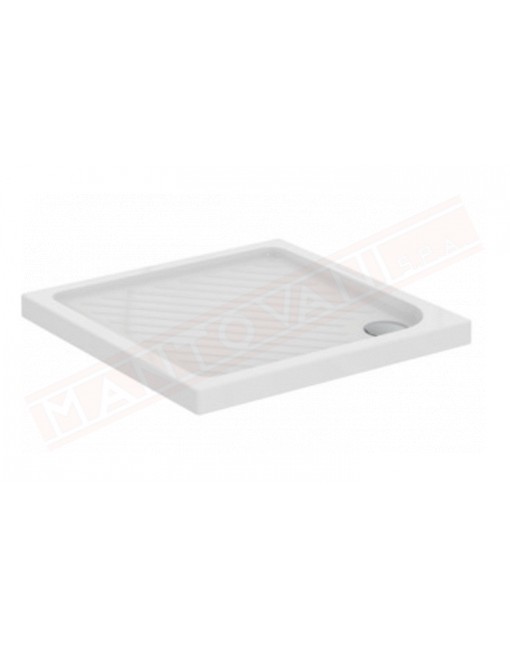 Ideal Standard eurovit bianco 75x75x7 piatto doccia in ceramica bianca piletta diametro 90 mm esclusa
