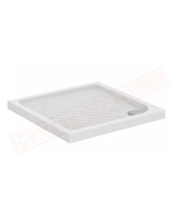 Ideal Standard eurovit bianco 75x75x7 piatto doccia in ceramica bianca piletta diametro 90 mm esclusa