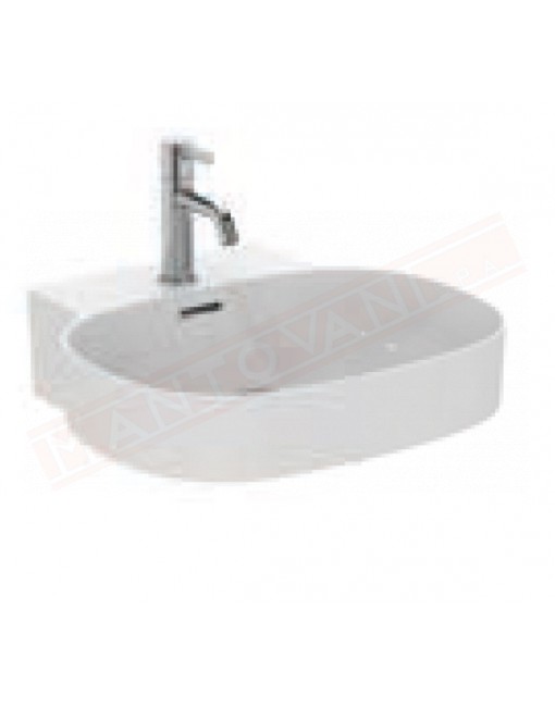 Ideal Standard lavabo bianco opaco a parete o appoggio L cm 50 P cm 48 con foro rub. senza troppopieno rett,