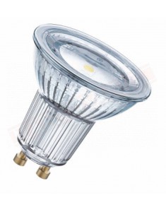 Ledvance lampadina led parathom par 16 dim gu10 120 gradi 827 classe enenergetica A++8W 575 lumen 2700K 55X50 MM