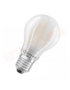 Ledvance lampadina led smerigliata filament classica A non dimmerabile E27 827 Classe E. E 6.5W 806 lumen 2700K 105X60 mm
