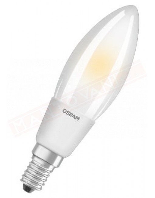 Ledvance lampadina led parathom retrofit classic B smerigliata dim E14 827 classe energetica A++ 5 W 640 lumen 2700 K 118X35 mm
