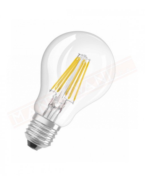 LEDVANCE LAMPADINA PARATHOM LED RETROFIT CLASSIC A CHIARA NON DIMMERABILE E27 827 CLASSE E. A+ 4W 470 LUMEN 2700K 105X60 MM