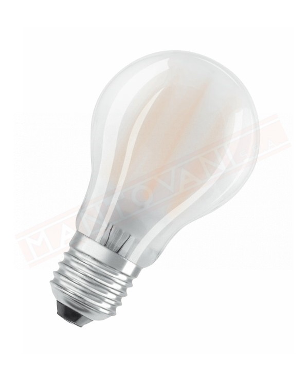 Ledvance lampadina led smerigliata retrofit classica A non dimmerabile E27 827 Classe E. A++ 4W 470 lumen 2700K 105X60 mm