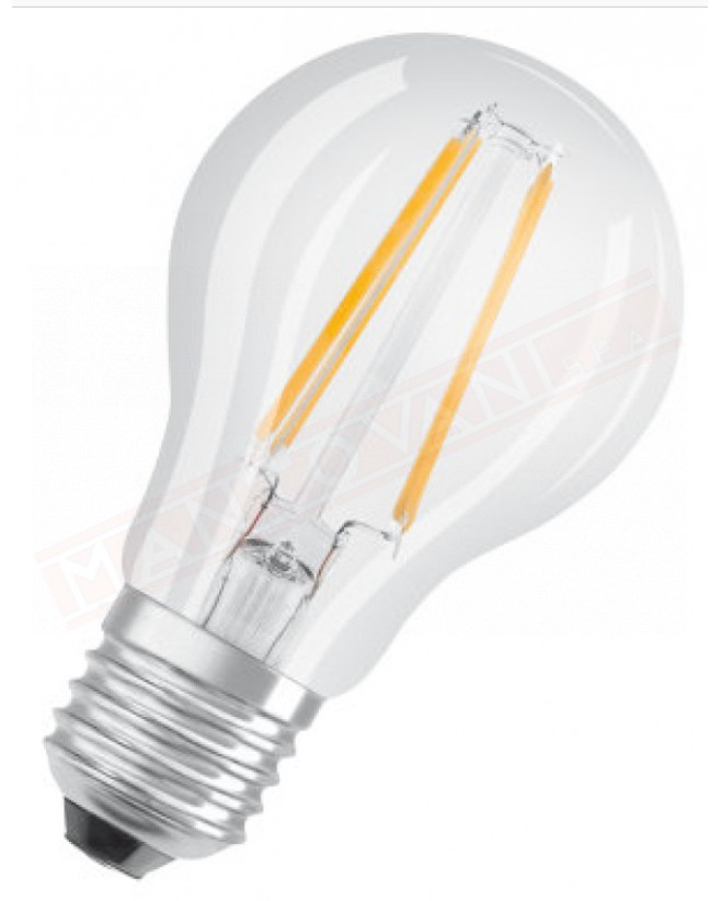 Ledvance lampadina led parathom retrofit trasparente classica A E27 840 classe en. A++6,5W 806 lumen 4000K 105X60 MM