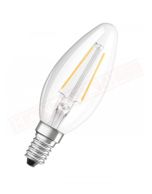 Ledvance lampadina LED classic B chiara NO DIM E14 827 classe energetica F 2.5 W 250 lumen 2700 K 35X100 mm