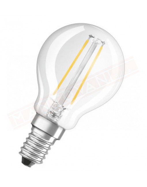 Ledvance lampadina led 15w parathom retrofit classic p chiara non dim E14 827 classe en. A++ 1.6W 136 lumen 2700 K 45X78 mm