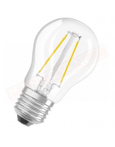 Ledvance lampadina led p 1.5w osram lampadina led pallina chiara E27 827 classe energetica A+ 1.5w=15 136 lumen 2700 K 45x77 mm