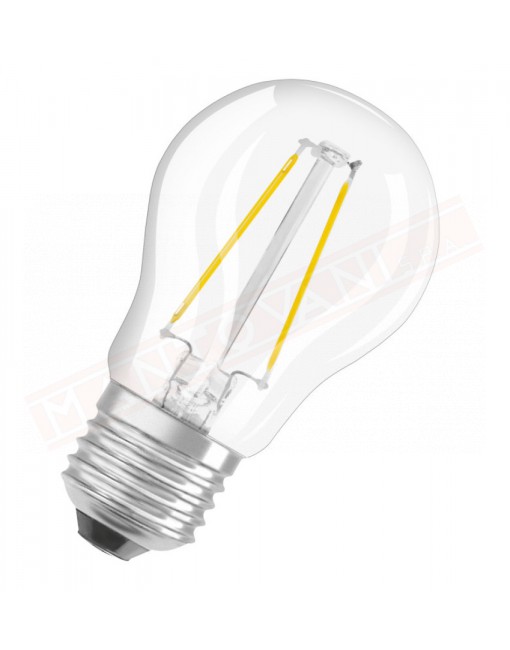 Ledvance lampadina led p 1.5w osram lampadina led pallina chiara E27 827 classe energetica A+ 1.5w=15 136 lumen 2700 K 45x77 mm