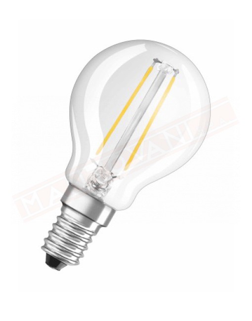 LEDVANCE LAMPADINA PARATHOM LED RETROFIT CLASSIC P CHIARA NO DIM E14 827 CLASSE ENERG A++ 2.1 W 250 LUMEN 2700 K 45X84 MM