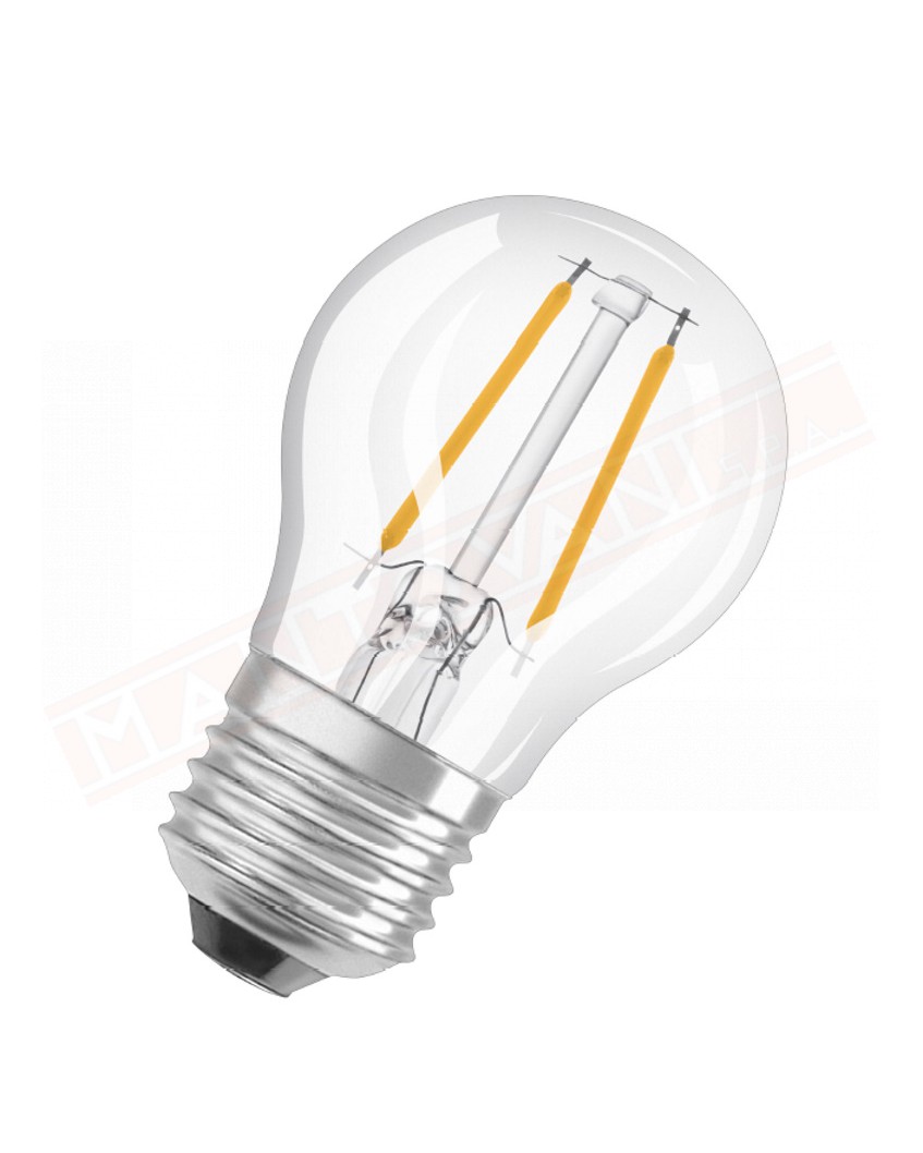 Ledvance lampadina LED classic p chiara NO DIM E27 827 Classe En. F 2.5 W 250 lumen 2700 K 77x45 mm