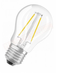 LEDVANCE LAMPADINA PARATHOM LED RETROFIT CLASSIC P CHIARA NO DIM E27 827 CLASSE ENERG A++ 2 W 250 LUMEN 2700 K 45X84 MM