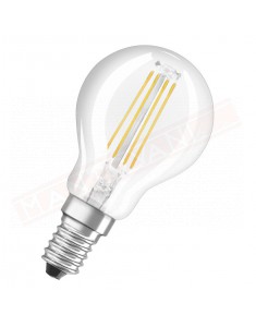 Ledvance lampadina led p 6.5w osram lampadina led pallina chiara E14 827 classe energetica A++ 6.5w=60 806 lumen 2700 K 45x78 mm