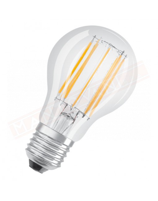 Ledvance lampadina filamento led e27 luce calda 8w =75 w osram misure 105x60 mm classe energetica a++